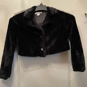 Girls Size 7 Black Fur Shrug